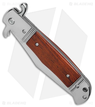 9" Bolster Release Automatic Knife Rosewood (4.12" Satin) 2 9" Bolster Release Automatic Knife Rosewood (4.12" Satin) - Image 2