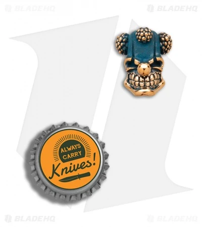 A-EDC Beads "Clown" Skull Lanyard Bead - Bronze 2 A-EDC Beads "Clown" Skull Lanyard Bead - Bronze - Image 2