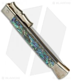 AGA Campolin 13" Bat Swinguard Diamond Automatic Knife Abalone (5.75" Dagger) -Knife Promotion Shop AGA Campolin 13in Bat Swinguard Diamond Abalone Dagger BHQ 71954 jr side