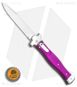 AGA Campolin Zero Italian Leverlock Automatic Knife Violet G-10 (3.75" Tumbled) 7 AGA Campolin Zero Italian Leverlock Automatic Knife Violet G-10 (3.75" Tumbled) -Knife Promotion Shop AGA Campolin Zero Dagger Leverlock Automatic Knife Black G 10 3.75in Satin AGA01N SD BHQ 74035 LS Bottlecap 2