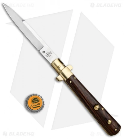 AGA Campolin 11" Frosolone Bayonet Stiletto Knife Cocobolo/Brass (5" Satin) 5 AGA Campolin 11" Frosolone Bayonet Stiletto Knife Cocobolo/Brass (5" Satin) - Image 5