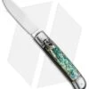 AKC Classic 8" Lever Lock Automatic Italian Knife Abalone (3.2" Polish Flat)