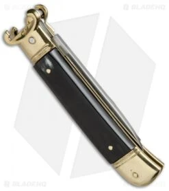 AKC Shot Puller 8" Lever Lock Italian Auto Brazilian W/ Brass (3.2" Polish Flat) 6 AKC Shot Puller 8" Lever Lock Italian Auto Brazilian W/ Brass (3.2" Polish Flat) -Knife Promotion Shop AKC 8in Shot Puller LL Brazilian Horn Brass BP 19886 jr side
