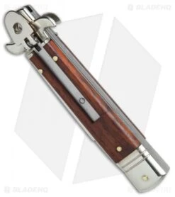 AKC Leverletto 7.75" Lever Lock Auto Italian Knife Cocobolo (3.2" Satin Flat) -Knife Promotion Shop AKC Leverletto 7 75in cocobolo satin flat BHQ 75617 er spine