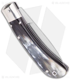 AKC Speed Hunter Automatic Italian Knife Dark/Light Horn (3" Polish) -Knife Promotion Shop AKC Speed Hunter Auto Italian Knife Dark Horn Polish BHQ 50883 jr side