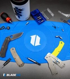 Blade HQ Silicone Knife Takedown Shop Mat - Blue -Knife Promotion Shop Blade HQ Silicone Knife Takedown Shop Mat Blue BHQ 117091 kp mat web