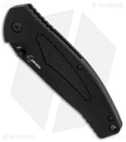 Boker Plus Gemini NGA Spring Assisted Knife Black Polymer (3.18" Black Serr) -Knife Promotion Shop Boker Plus Gemini NGA Black black serr BHQ 80765 er spine