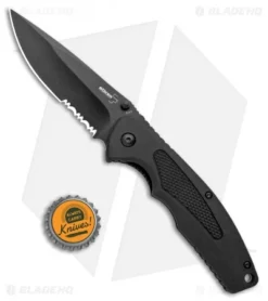 Boker Plus Gemini NGA Spring Assisted Knife Black (3.5" Black Serr) 01BO503 -Knife Promotion Shop Boker Plus Gemini NGA SA Black Black Serr 01BO503 BHQ 105723 jr bottlecap