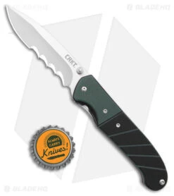 CRKT Ignitor Spring Assisted Knife Black & Green G-10 (3.38" Satin Serr) 6855 -Knife Promotion Shop CRKT Ignitor SA Black and Green G 10 Satin Serr BHQ 4147 jr bottlecap