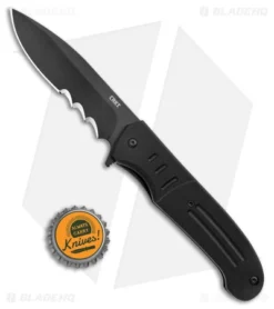 CRKT Ken Steigerwalt Ignitor Spring Assisted Knife Black G10 (3.48") -Knife Promotion Shop CRKT Ken Steigerwalt Ignitor SA Black G 10 Black Serr BHQ 178670 jr bottlecap