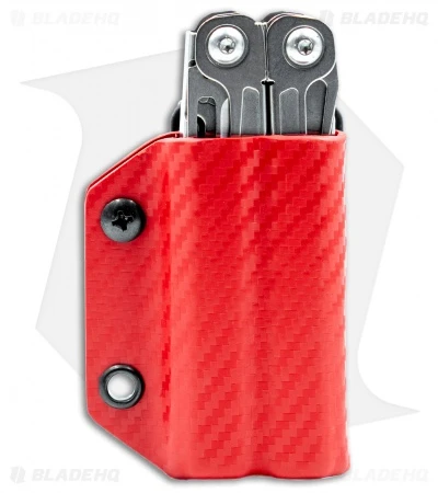 Clip & Carry Kydex Sheath Keychain For Leatherman Wingman (Red CF) 3 Clip & Carry Kydex Sheath Keychain For Leatherman Wingman (Red CF) - Image 3