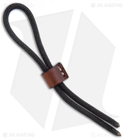 Greg Stevens Design Leather Zipper Pull Lanyard - Coffee/White 1 Greg Stevens Design Leather Zipper Pull Lanyard - Coffee/White