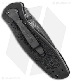 Kershaw Blur Assisted Opening Knife Black Aluminum (3.375" Damascus) 1670BLKDAM -Knife Promotion Shop Kershaw Blur Assisted Opening Knife Black Aluminum Damascus 1670BLKDAM BHQ 107879 kp side jr