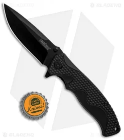 Kershaw 1338B A/O Liner Lock Knife Black GFN (3.5" Black) -Knife Promotion Shop Kershaw LL A O Black 1338B BHQ 85041 jr bottlecap