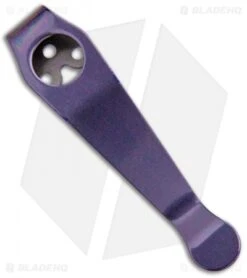 Lynch Northwest Short Titanium Spyderco Pocket Clip (Purple Smoke Ano)