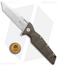 Maserin Artiglio Tanto Knife Steel/Green G10 (3.75" Stonewash) 420G10V -Knife Promotion Shop Maserin Artigilo Tanto Steel Green G 10 SW 420G10V BHQ 98615 jr bottlecap