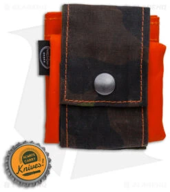 PNW Bushcraft Rugged Waxed Foraging Pouch Hip Bag - Camo/Orange Canvas -Knife Promotion Shop PNWBushcraft Camo Orange Waxed Canvas Hip Pouch BHQ 176412 jr bottlecap