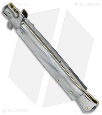 SKM AB 11" Italian Stiletto Automatic Knife Gray Pearlex (5" Satin Bayonet) 2 SKM AB 11" Italian Stiletto Automatic Knife Gray Pearlex (5" Satin Bayonet) - Image 2