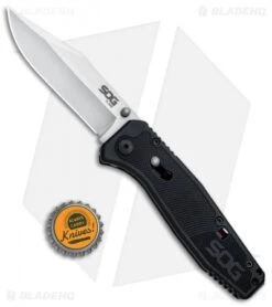 SOG Flare Clip Point Assisted Opening Knife (3.5" Satin) FLA1001-CP -Knife Promotion Shop SOG Flare CP Assisted Satin FLA1001 CP BHQ 80610 jr bottlecap