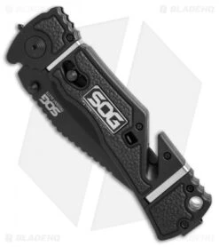 SOG Trident Elite Clip Point Spring Assisted Knife (3.7" Black) TF102 -Knife Promotion Shop SOG trident elite clip point black TF102 BHQ 21597 er spine