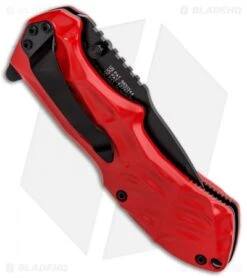 Smith & Wesson Black Ops 3 Red A/O Knife (3.35" Black Serr) SWNKD -Knife Promotion Shop Smith and Wesson Black Ops LL Red Black Serr SWBLOP3RBS BHQ 85067 jr side