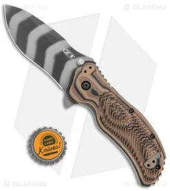 Zero Tolerance 0350 A/O Knife Hyena Brown G-10 (3.25" Tiger Stripe) -Knife Promotion Shop Zero Tolerance LL Yyena Brown Zebra Blade BHQ 135425 jr bottlecap5D