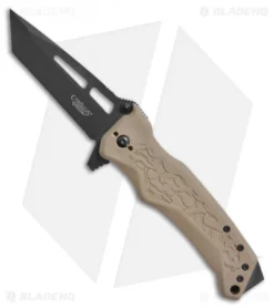 Camillus Canyon GB 8 Spring Assisted Knife Tan GRN - (3.25" Black)