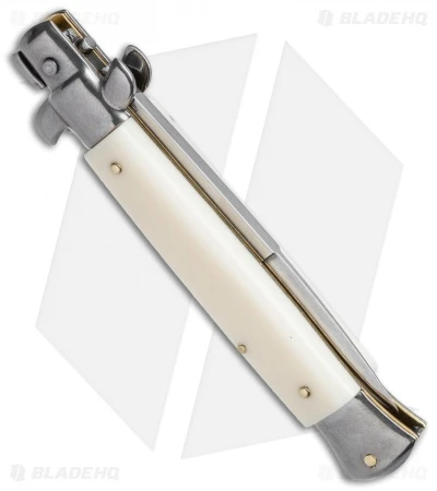 Frank B 9" Italian Stiletto Automatic Knife Sim. Ivory (4" Satin Bayo) 2 Frank B 9" Italian Stiletto Automatic Knife Sim. Ivory (4" Satin Bayo) - Image 2