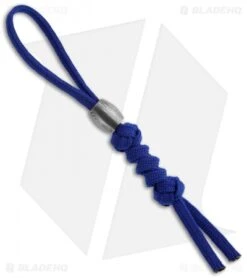 Tallen Convex Damascus Bead W/ Blue Paracord Lanyard