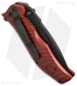 HTM Darrel Ralph Gun Hammer Bowie Spring Assisted Knife Red (3.5" Black) 5 HTM Darrel Ralph Gun Hammer Bowie Spring Assisted Knife Red (3.5" Black) -Knife Promotion Shop htm gun hammer assist crimson red dlc r cm side