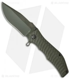 HTM Darrel Ralph Gun Hammer Bowie Spring Assisted Knife OD Green (3.5" OD Green)