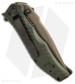 HTM Darrel Ralph Gun Hammer Bowie Spring Assisted Knife OD Green (3.5" FDE) -Knife Promotion Shop htm knives gun hammer od fde ghebohao BHQ 37376 dl side