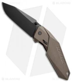 Schrade Clip Point Spring Assisted Knife Brown (3.375" Black Plain) SCHA5BR