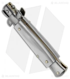 SKM 7" Italian Stiletto Automatic Knife White Pearlex (3" Satin Flat) -Knife Promotion Shop skm stilettos 7in white pearl flat BP 18071 dl side