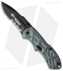 Smith & Wesson Small Black Ops SWBLOP3SMBS Drop Point Knife (2.5" Serr)