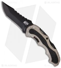 Smith & Wesson MAGIC Spring Assisted Knife Champagne (3.4" Black Plain) SWMP6CN